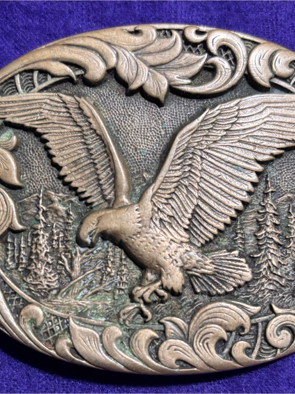 Decorative Brass Eagle belt buckle Aged Brass